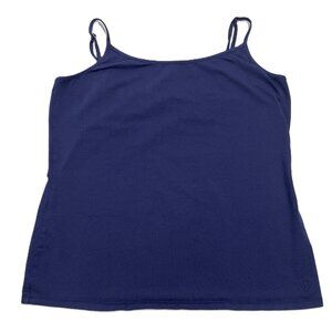 Ariat Tank Top Sz XXL Navy Blue Stretch Cotton Adjustable Straps Cowgirl Western